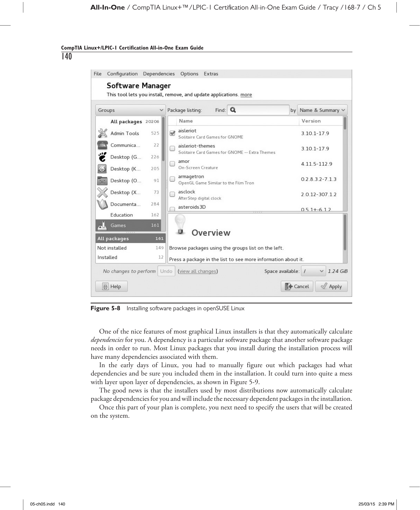 Рис. 5-8. Установка программных пакетов в openSUSE Linux.